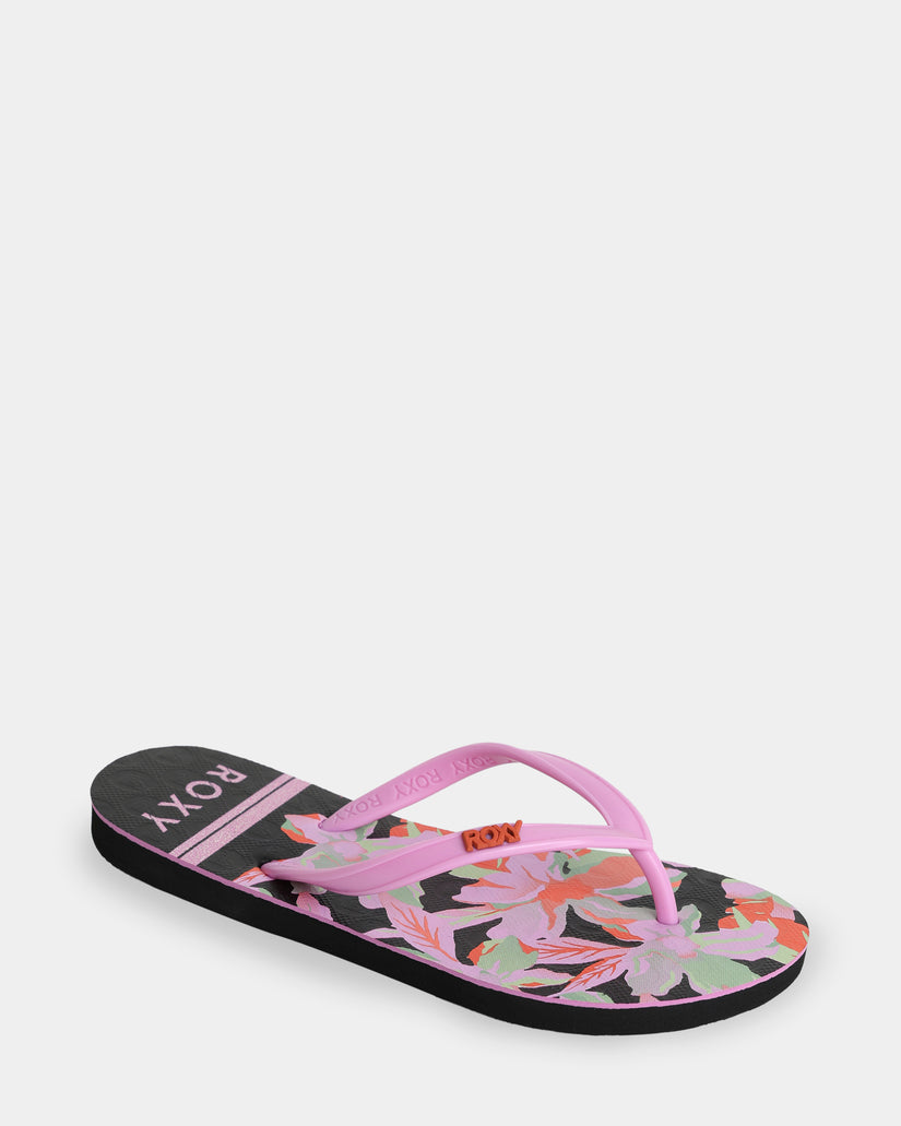 Roxy Viva Stamp II Flip Flops - Black Multi (view 2)