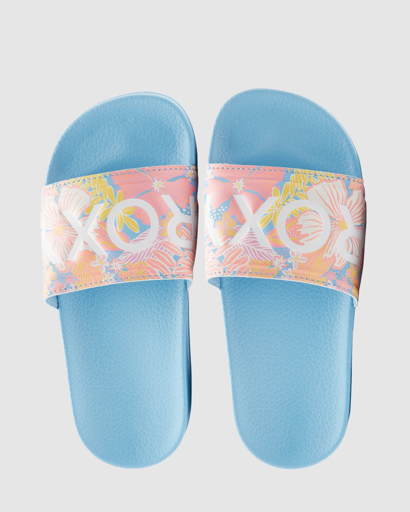 Roxy Slippy II Slide - Blue / Pink