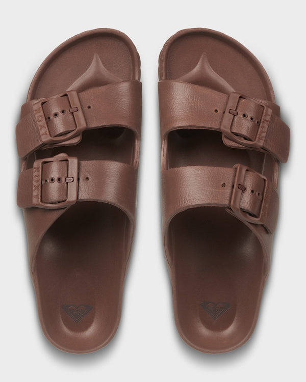 Roxy Kattie Slides - Brown (view 2)