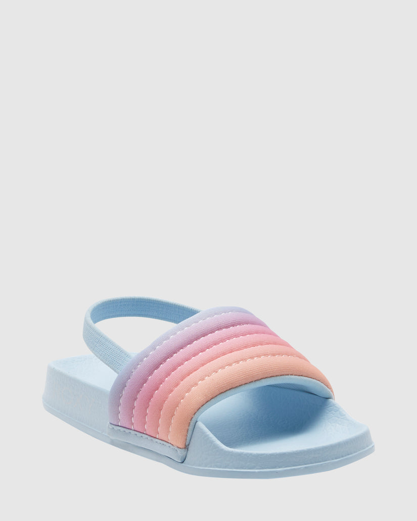 Roxy Slippy Ribbed Sandals - Light Blue