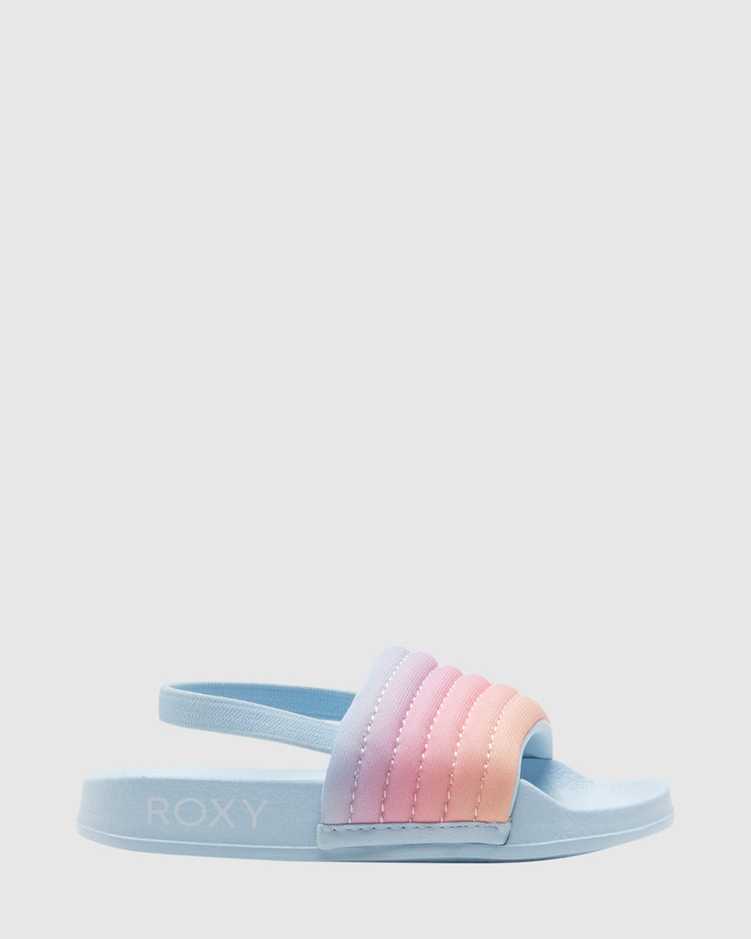 Roxy Slippy Ribbed Sandals - Light Blue (view 2)