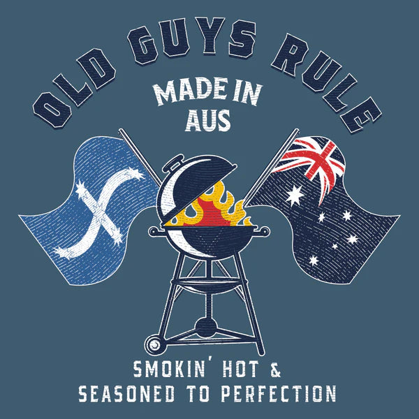 Aussie BBQ Tee - Heather Indigo