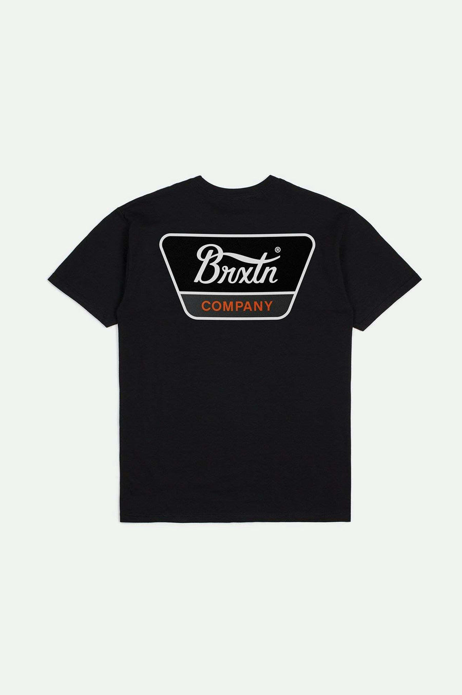 Brixton Linwood Short Sleeve Standard Tee - Black / Orange / White (view 2)