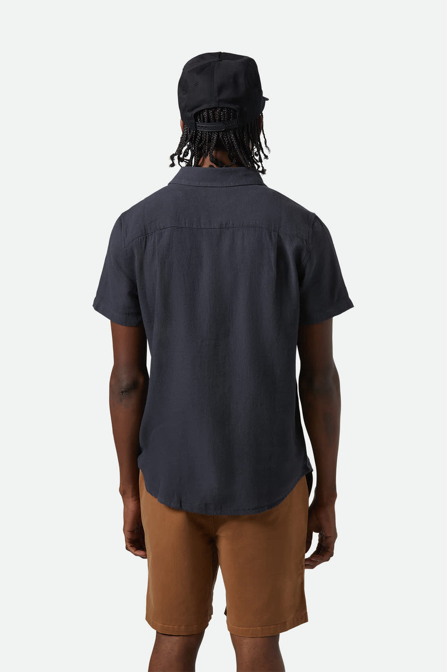 Brixton Charter Organic Cotton Short Sleeve Woven - Washed Black (view 2)