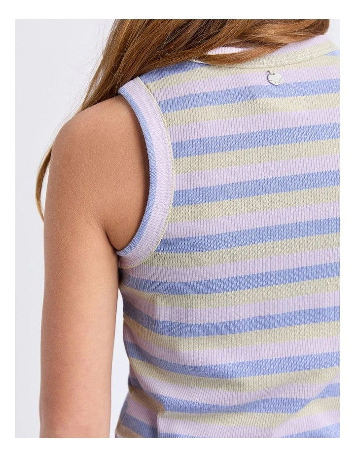 Eve Girl Callie Rib Tank in purple - back
