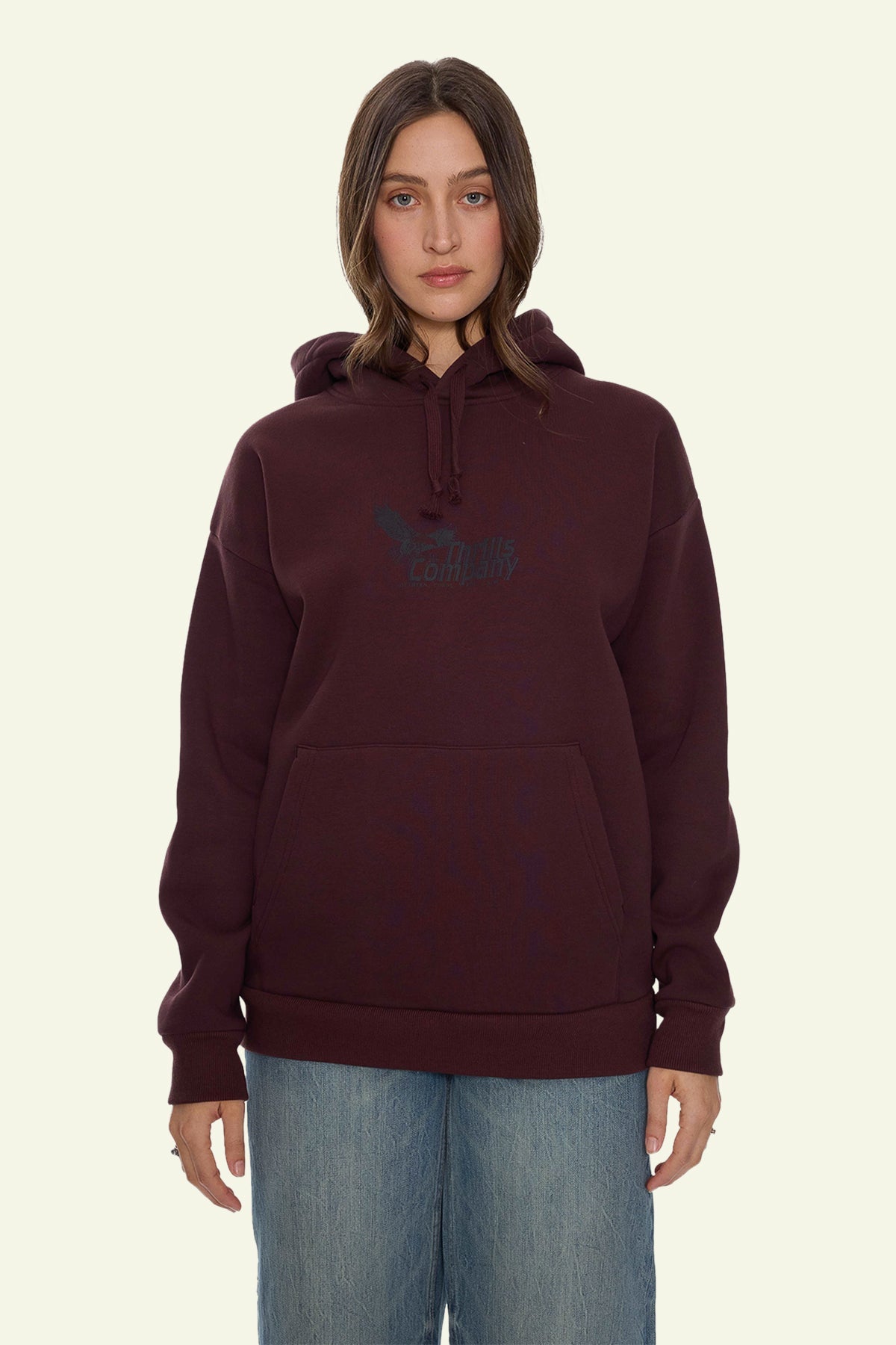Thrills Chaos And Calm Slouch Hood - Bitter Chocolate