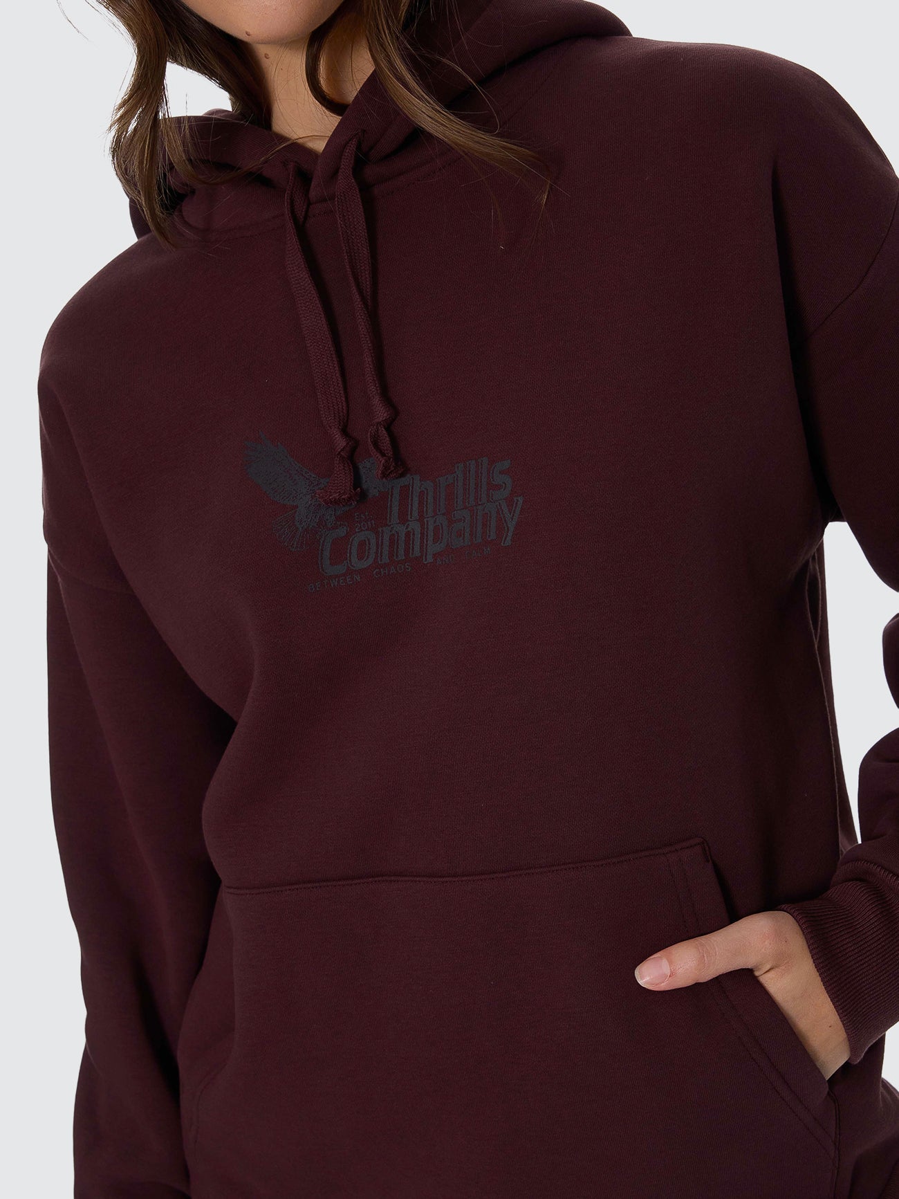 Thrills Chaos And Calm Slouch Hood - Bitter Chocolate (view 5)