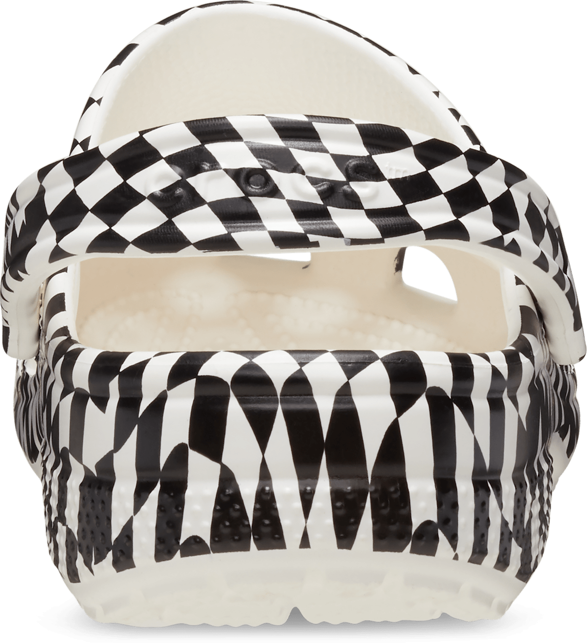 Crocs Classic Warped Checker Clog White/Black - back