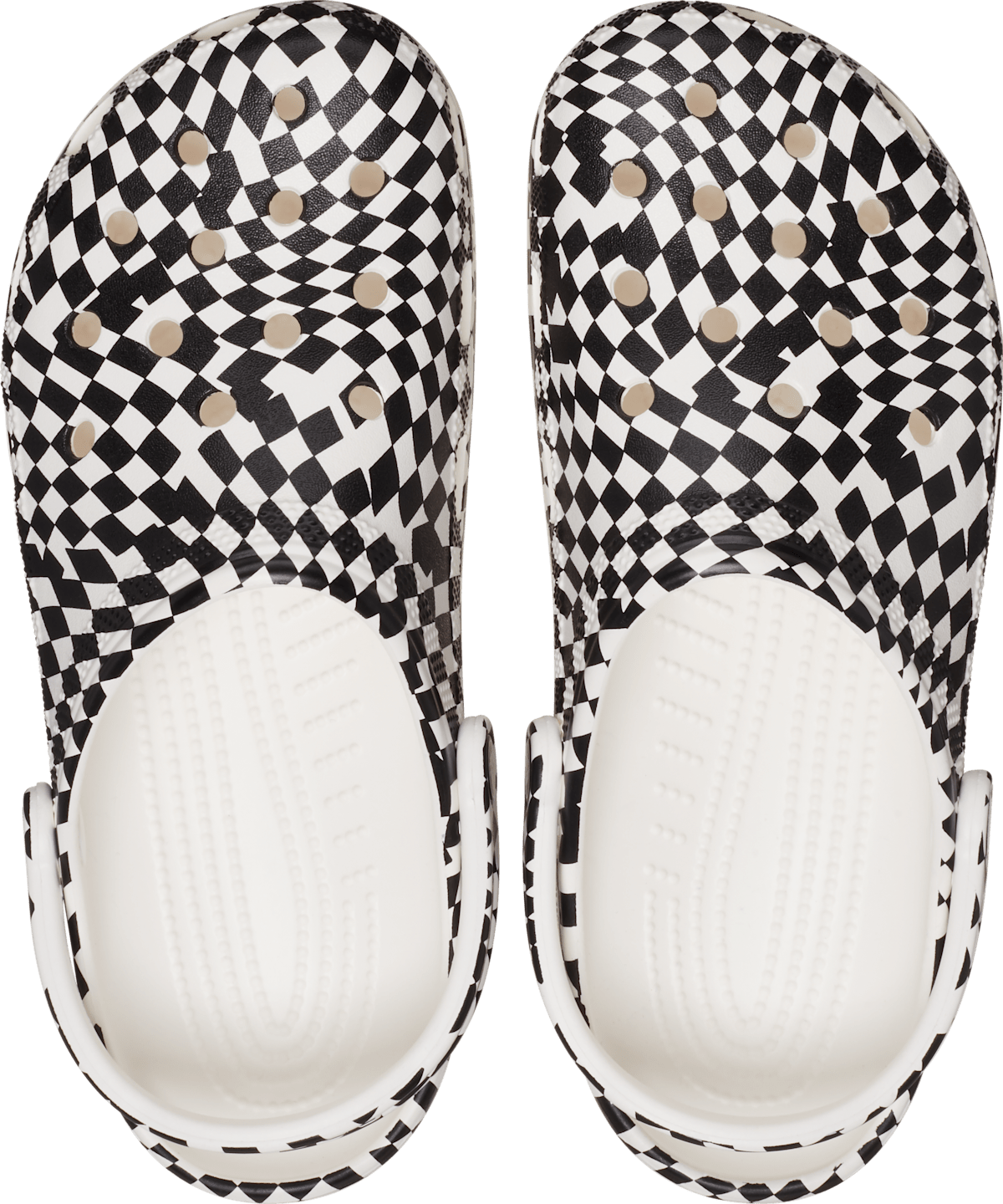 Crocs Classic Warped Checker Clog White/Black - side