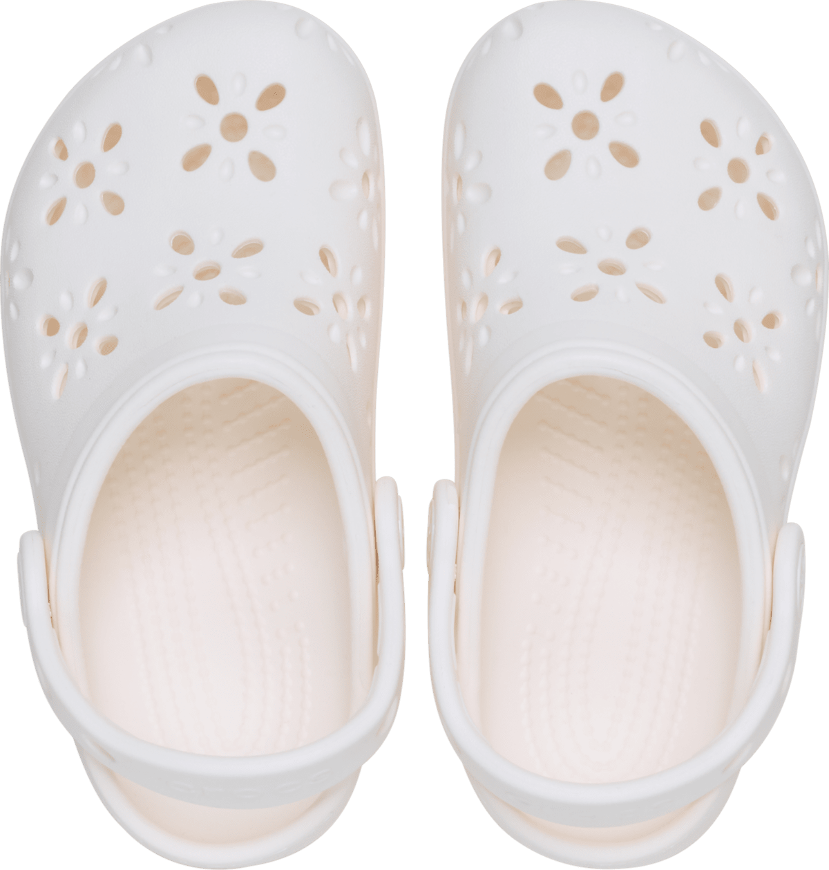 Crocs Toddler Floral Cut-Out Clog Chalk - side