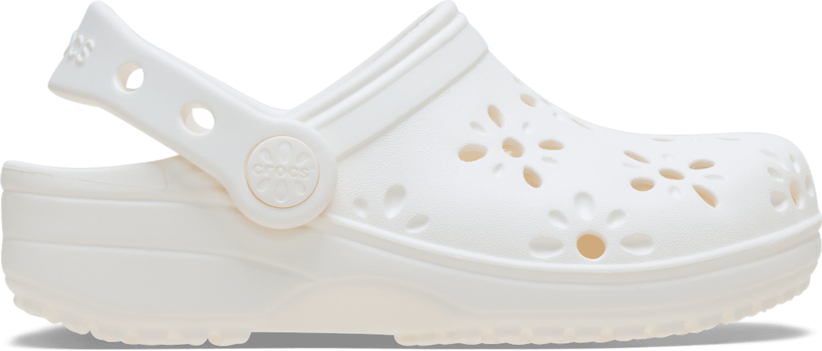 Crocs Toddler Classic Floral Cut-Out Clog Chalk