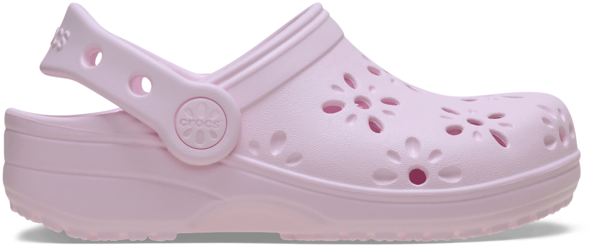 Crocs Toddler Classic Floral Cut-Out Clog Pink Milk