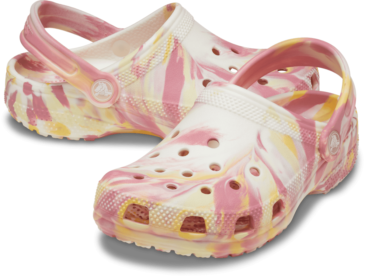 Crocs Toddler Glow Marbled Clog Daylily - angle