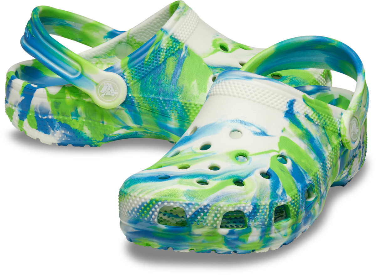 Crocs Toddler Glow Marbled Clog Prep Blue - angle