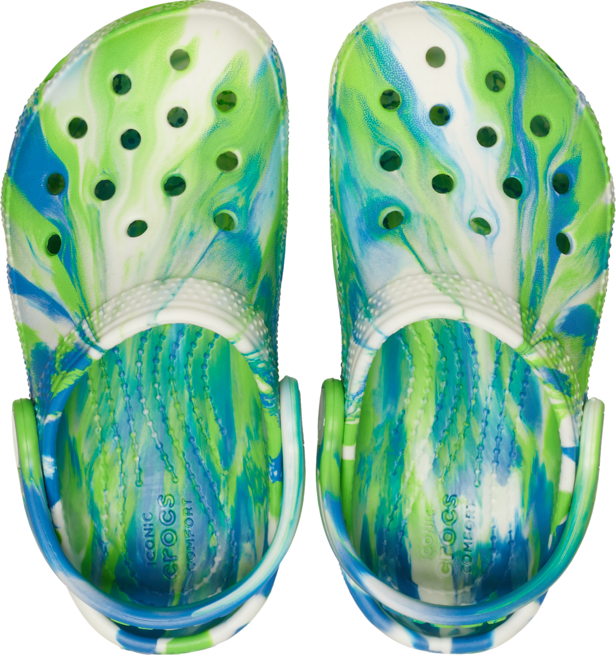 Crocs Toddler Glow Marbled Clog Prep Blue - side