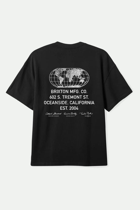 Brixton Union Heavy Weight Relaxed Tee - Black Classic Wash (view 2)