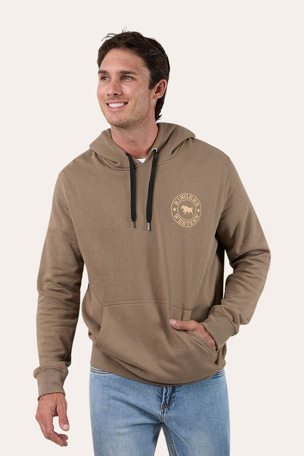 Ringers Western Signature Bull Mens Pullover Hoodie - Mushroom