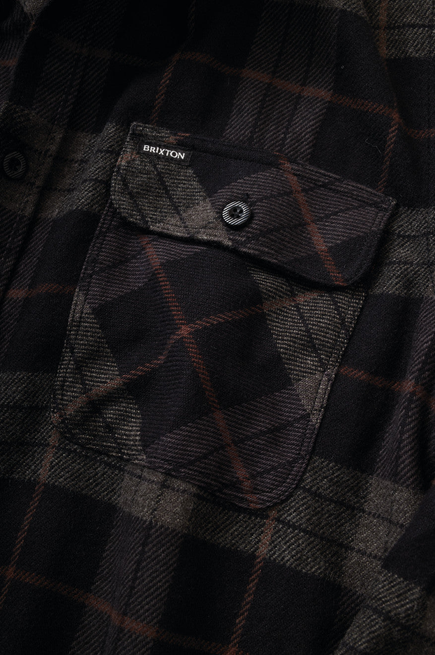 Brixton Bowery Flannel - Black / Charcoal (view 2)