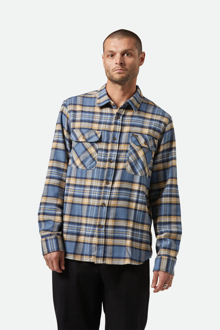 Bowery Flannel - Azure Blue / Washed Navy / Sand