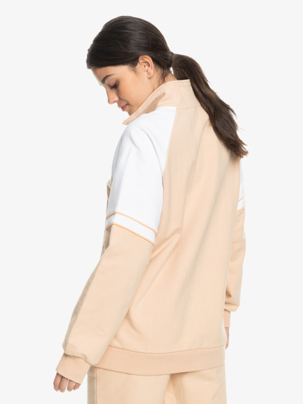 Essential Energy Half Zip Sweat - Toasted Almond