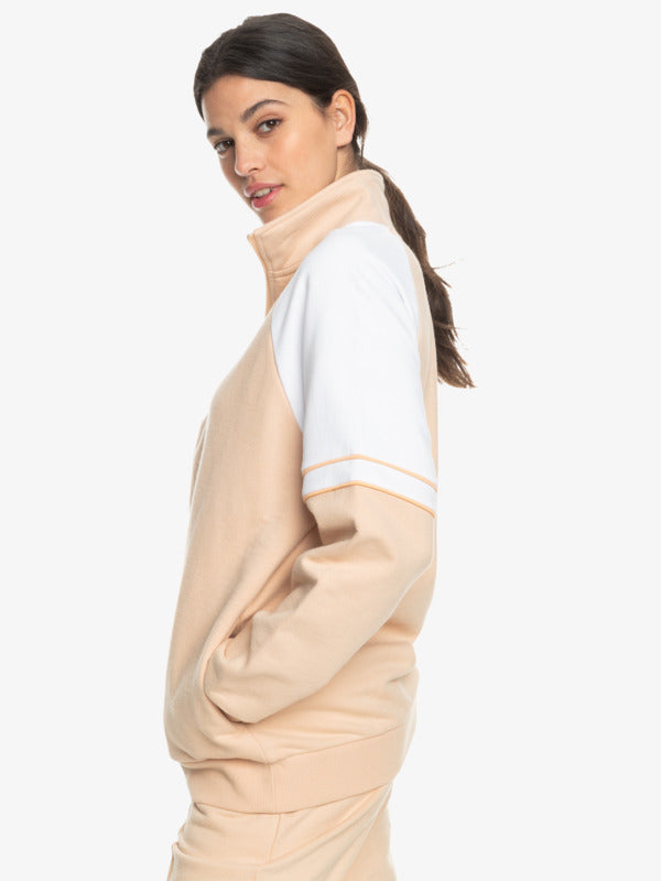 Essential Energy Half Zip Sweat - Toasted Almond