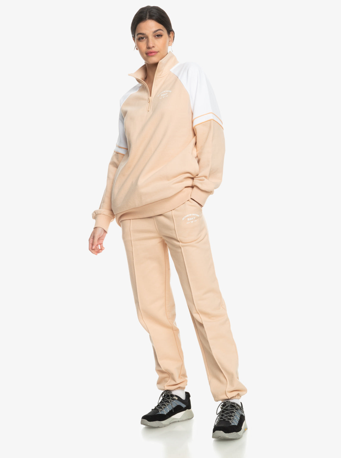 Essential Energy Half Zip Sweat - Toasted Almond