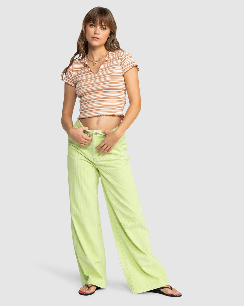 Siempre Baby Tee - Sierra Stripe Peach Nougat