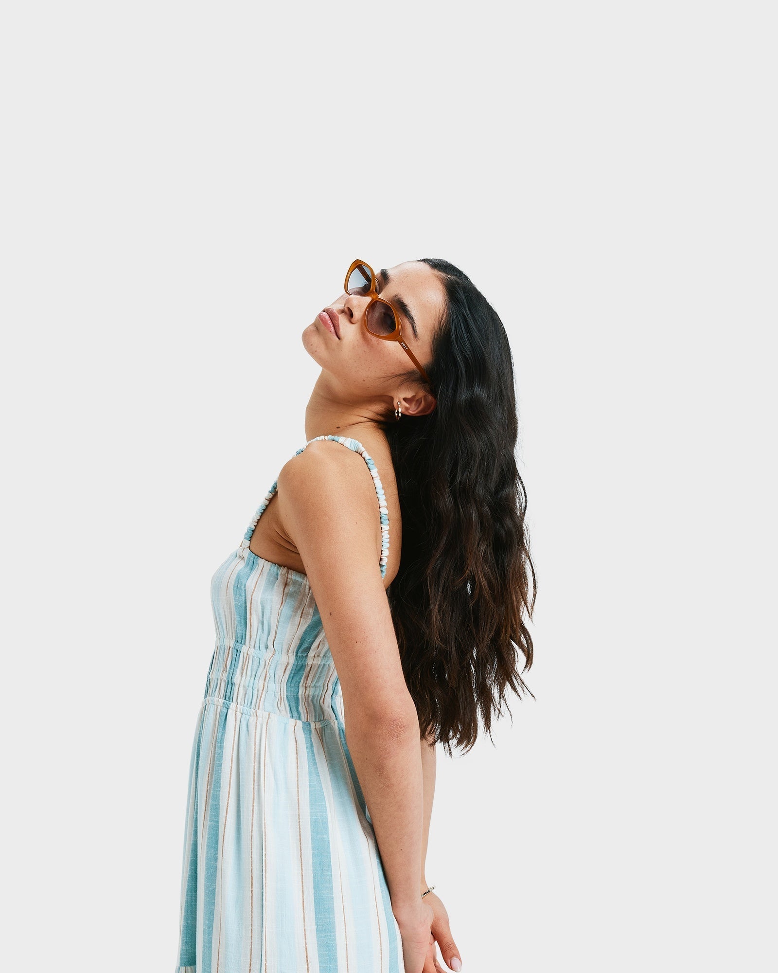 Roxy Sunshine Coast Midi Dress - Egret Carver Stripe (view 5)