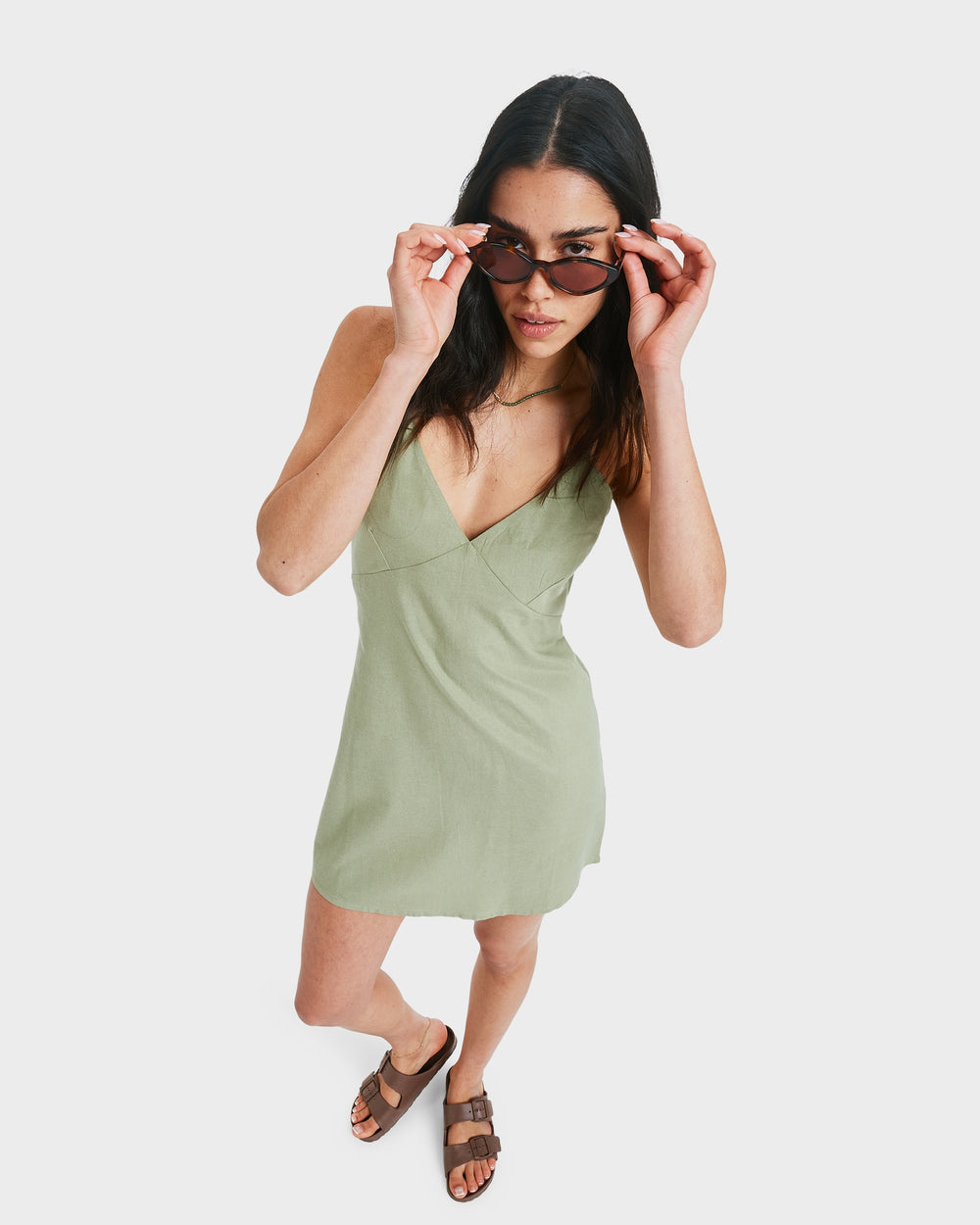 Roxy Santorini Slip Dress - Oil Green (view 2)