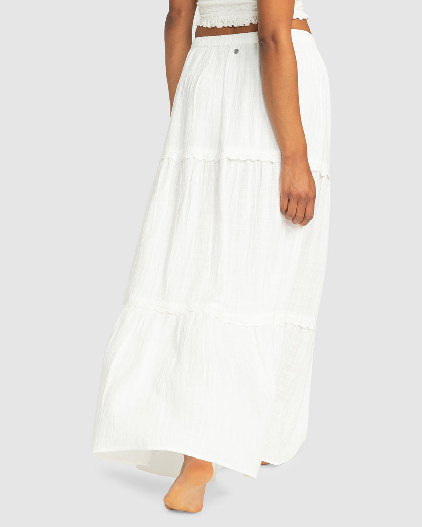 Beachside Maxi Skirt - Snow White