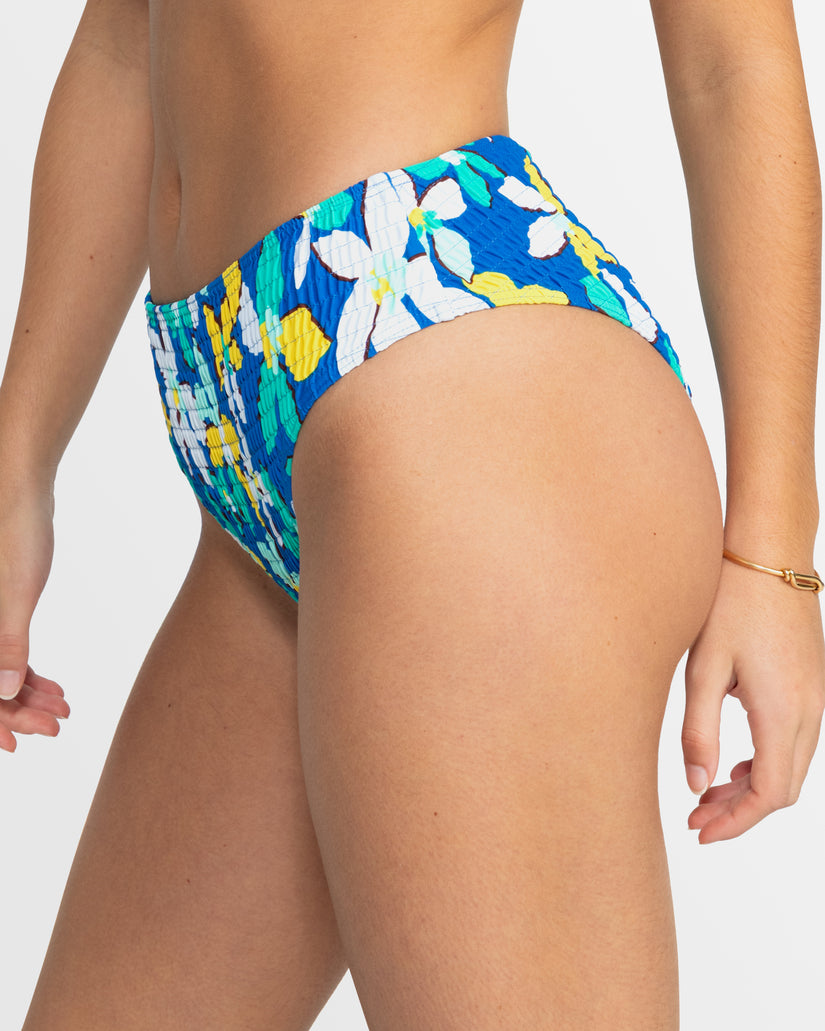 Sunny Days Floral High Modest Bikini Bottom - Bright White Sunlights Floral