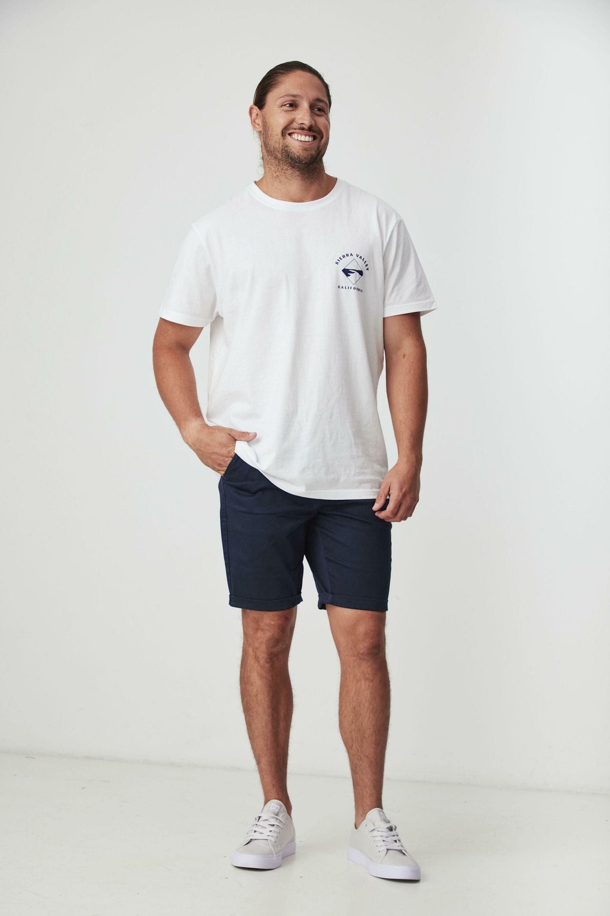 BLKWD Baker slim chino shorts in navy
