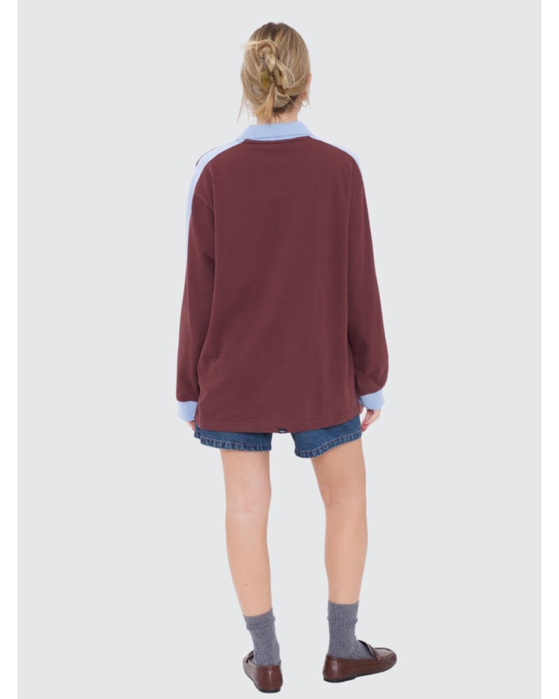 Thrills Game Day Polo Sweatshirt - Bitter Chocolate (view 2)