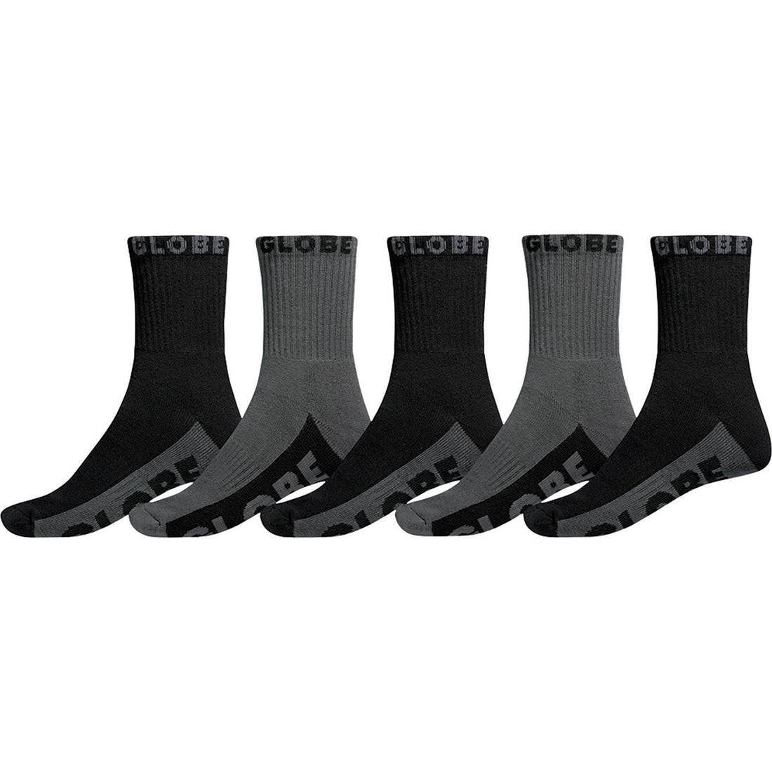 Globe Black + Grey Crew Sock - 7/11