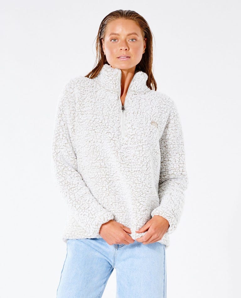 Rip Curl Dark N Stormy 1/4 Zip Crew - Off White