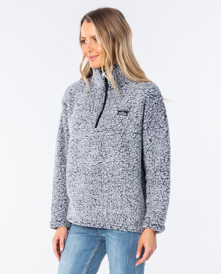 Dark N Stormy 1/4 Zip Crew - Light Grey