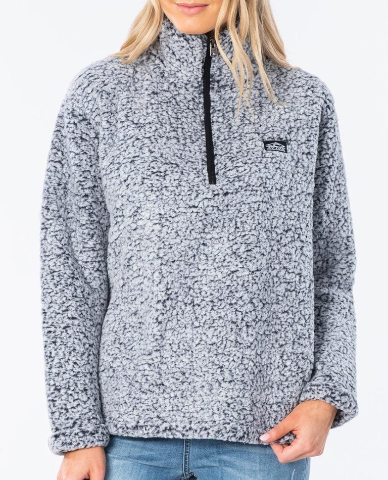 Dark N Stormy 1/4 Zip Crew - Light Grey