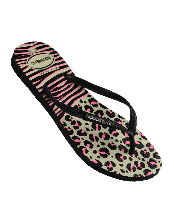 Havaianas Kids Slim Animals - Sand / Black / Grey (view 2)