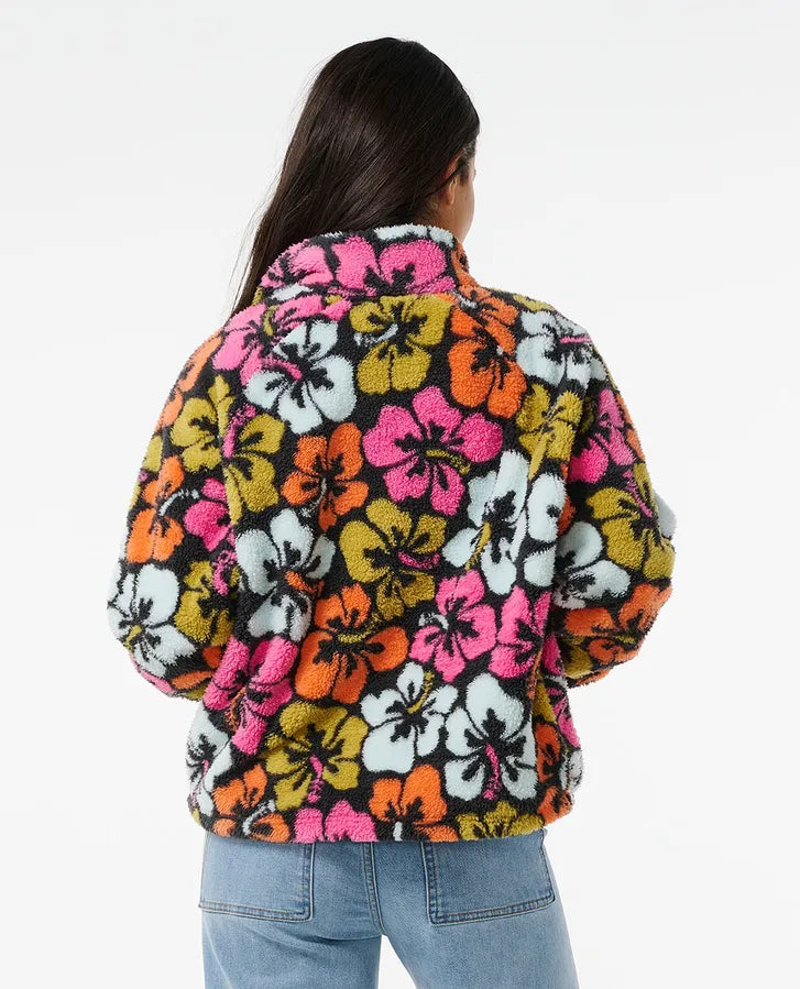 Hibiscus Heat Polar Fleece Zip-Thru - Multi