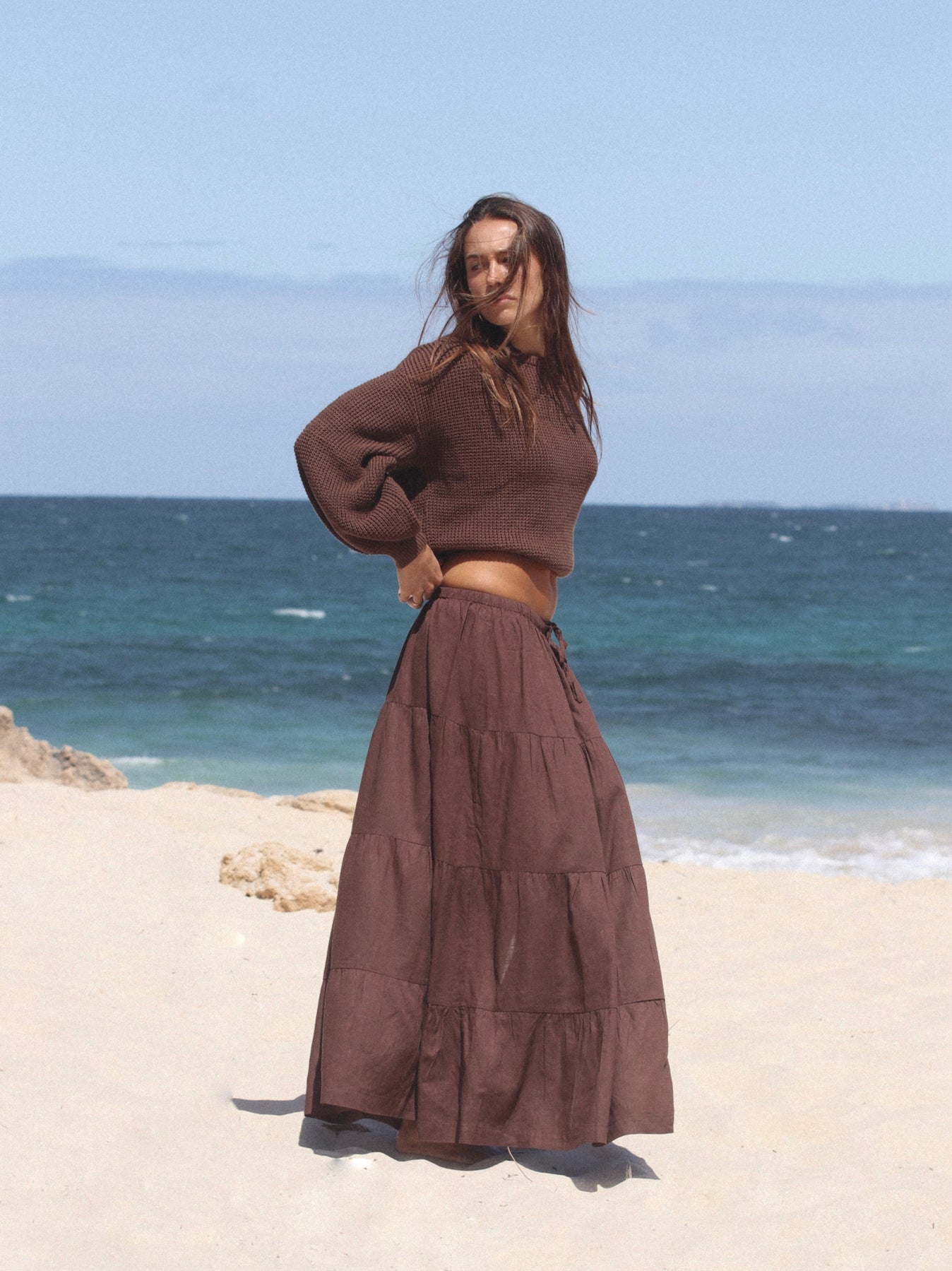 Rhythm Classic Knit Jumper - Chocolate (view 2)