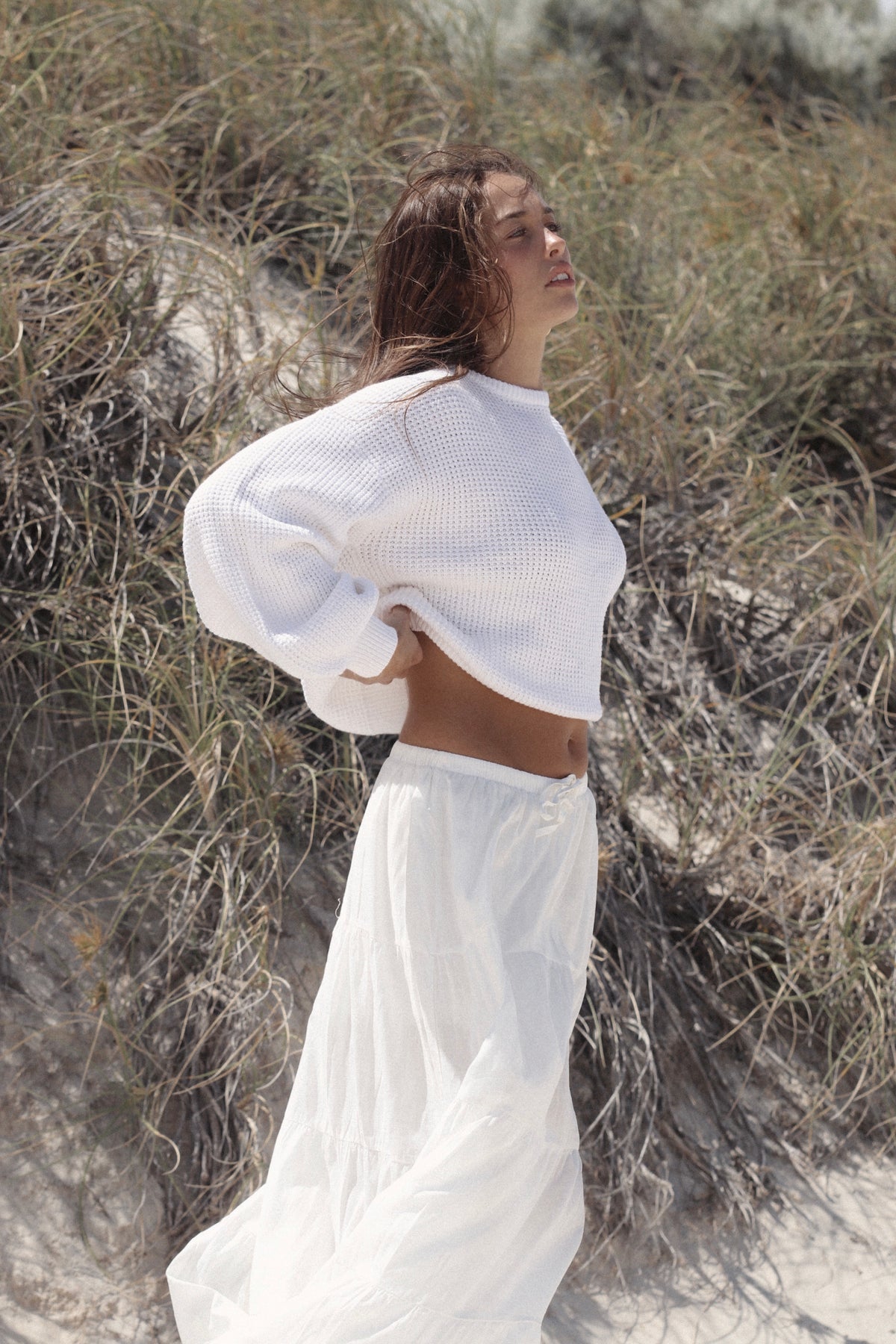 Rhythm Classic Knit Jumper - White (view 2)