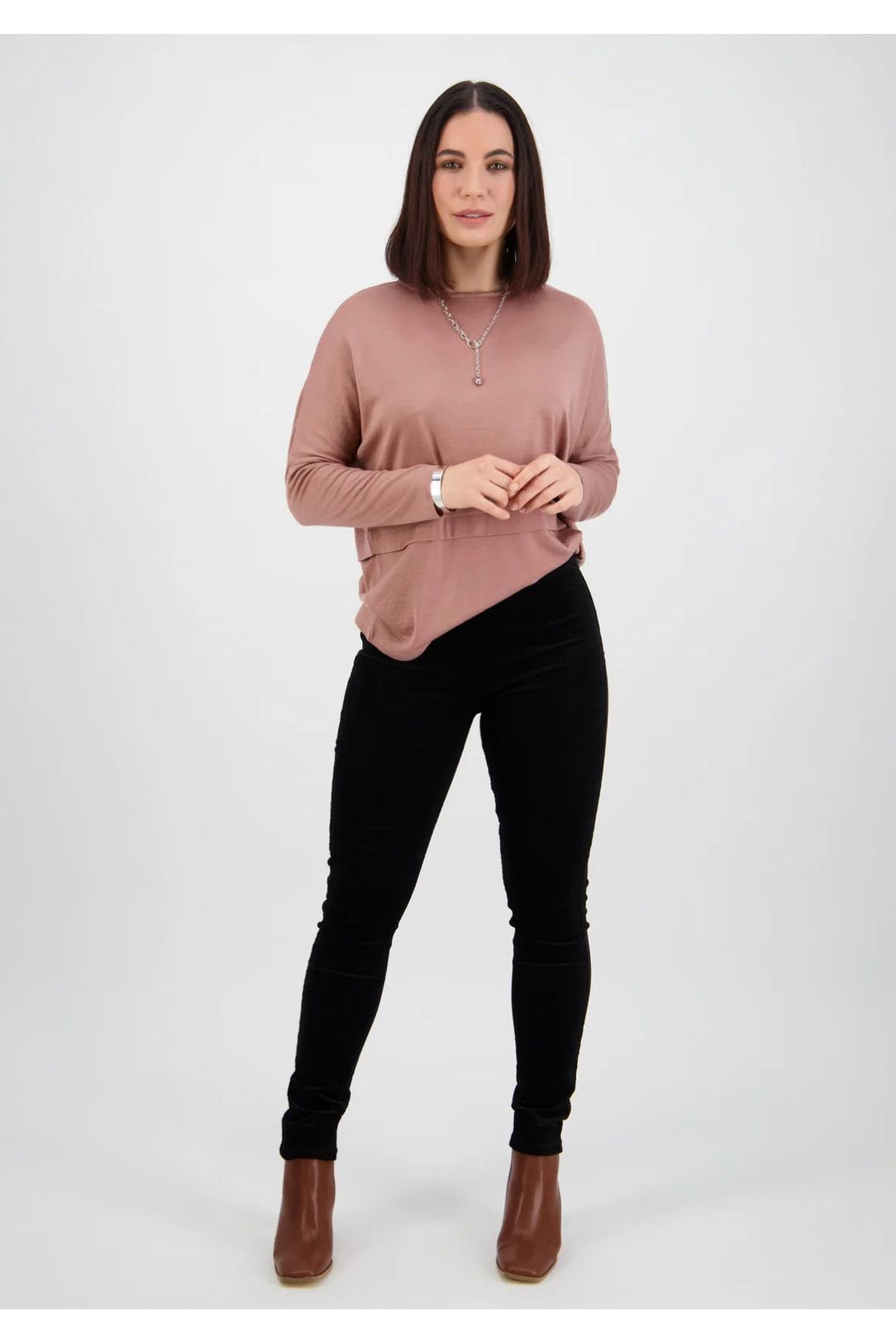 Vassalli Slim Leg Full Length Cord Pull On - Black (view 2)