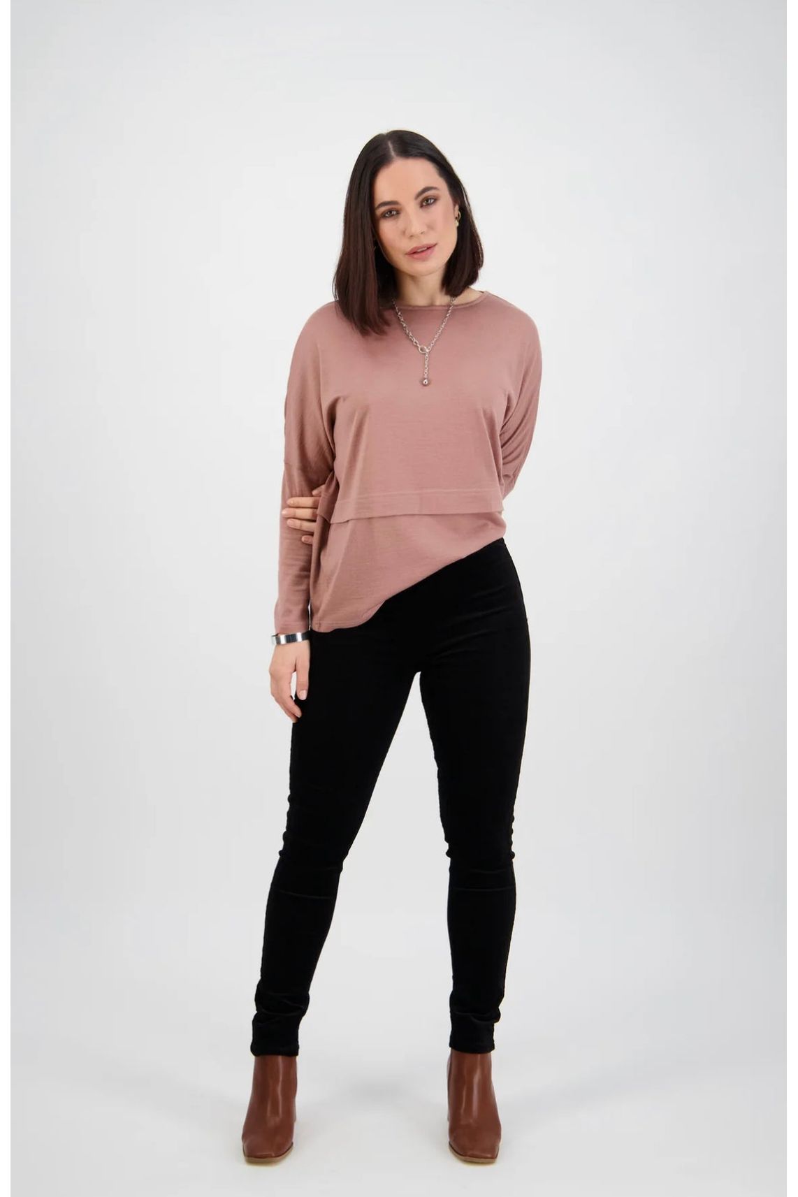 Vassalli Slim Leg Full Length Cord Pull On - Black