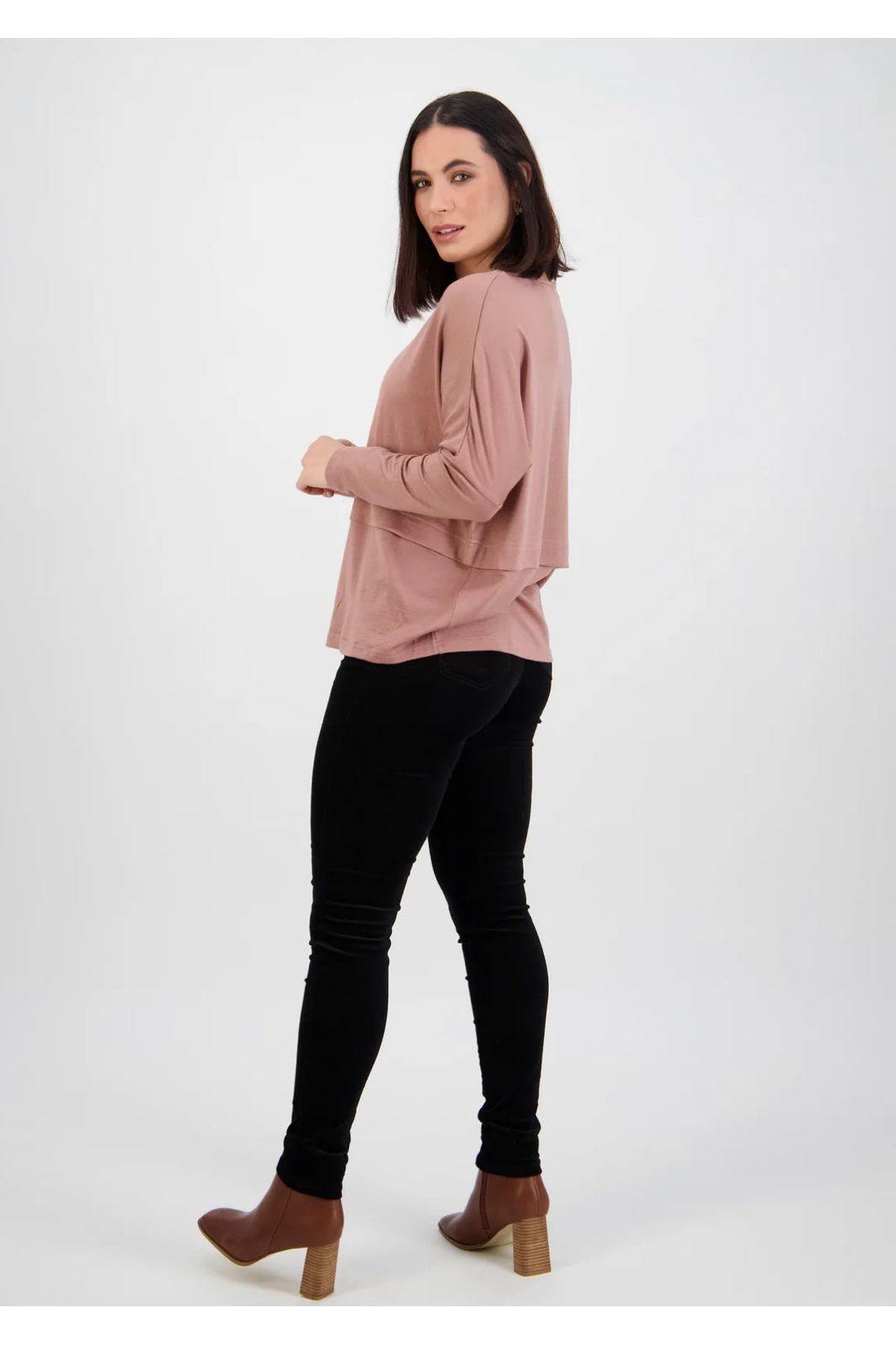 Vassalli Slim Leg Full Length Cord Pull On - Black (view 3)