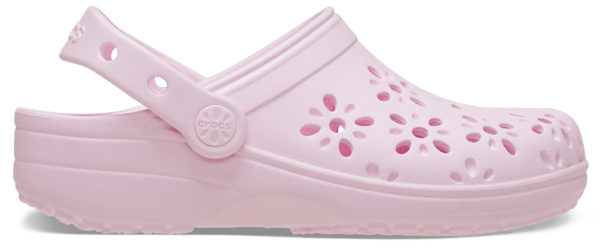 Crocs Kids Classic Floral Cut-Out Clog Pink Milk