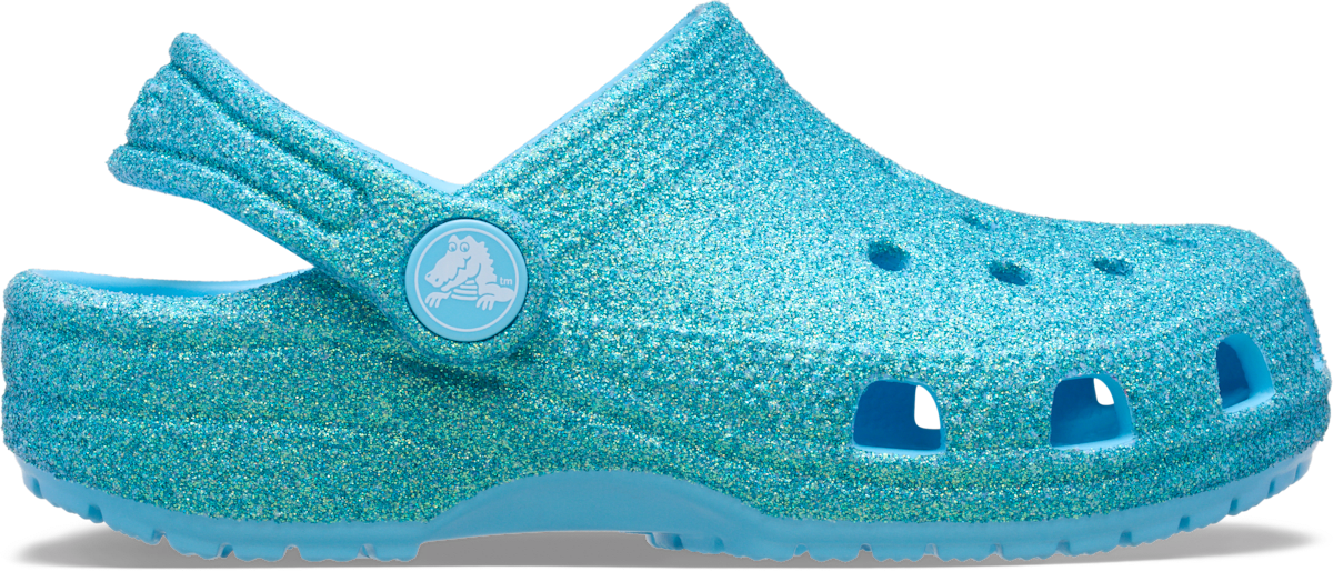 Crocs Classic Iridescent Glitter Clog Kids Tinted Glass