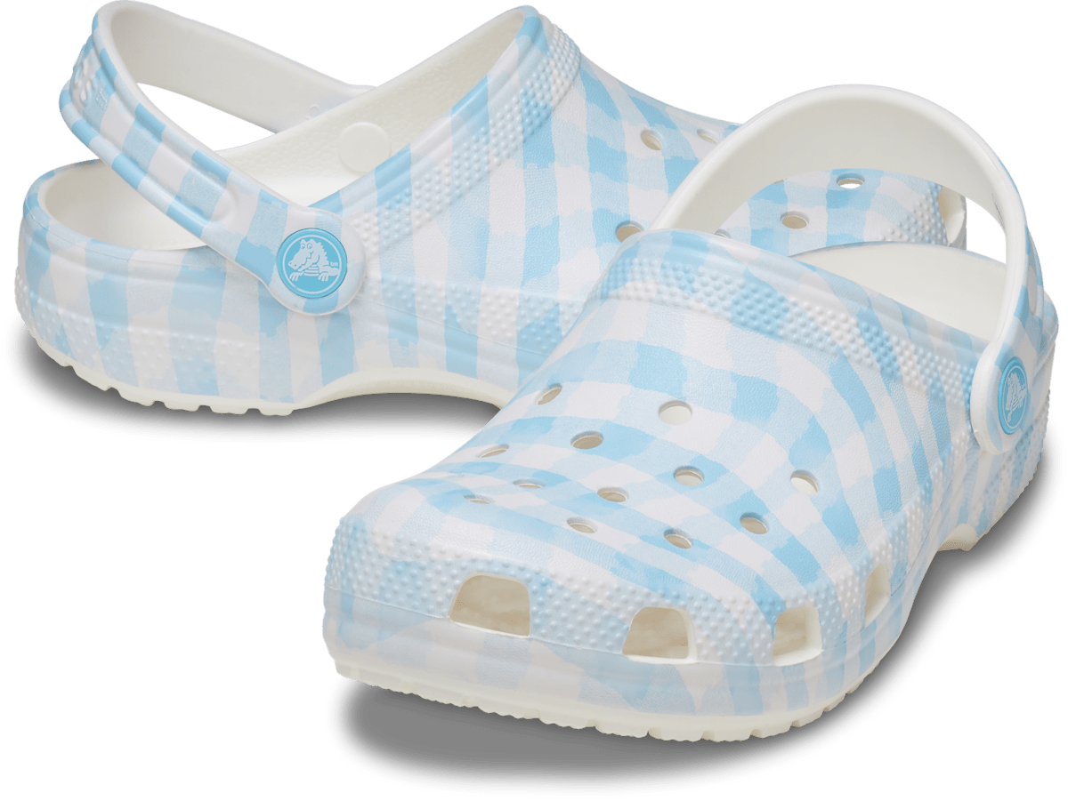 Crocs Classic Gingham Clog White Blue side
