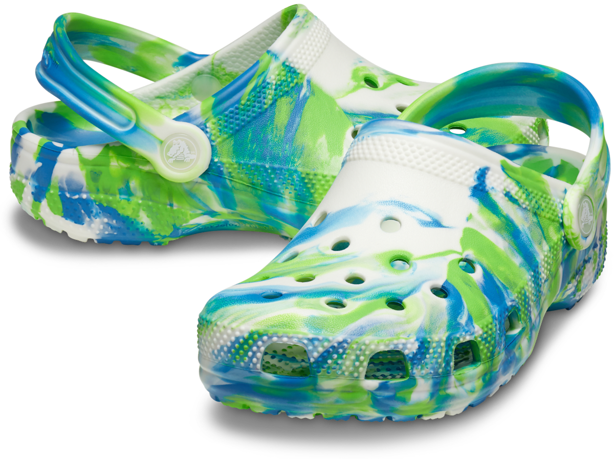 Crocs Classic Glow Marbled Clog Kids Prep Blue Multi side