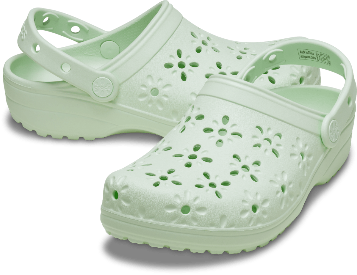Crocs Classic Floral Cut-Out Clog Jade Tint side