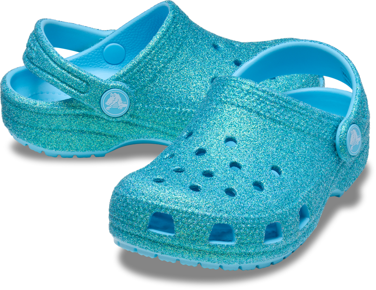 Crocs Classic Iridescent Glitter Clog Kids Tinted Glass side